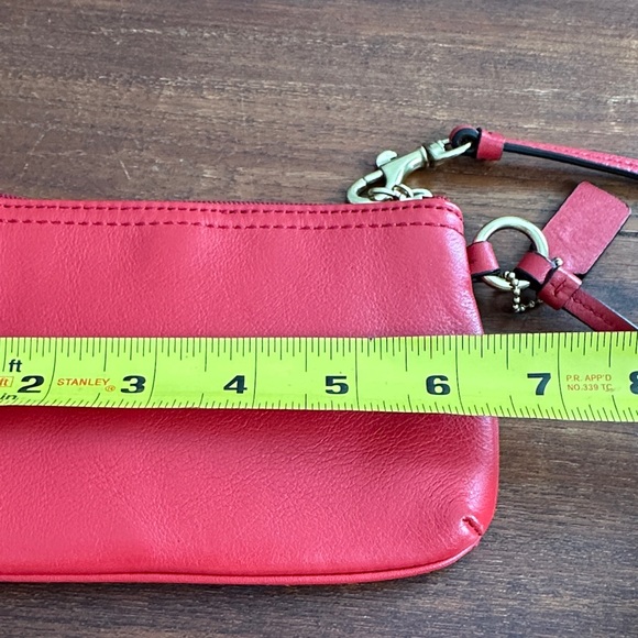 Coach Vibrant Red Leather Wristlet - Picture 3 of 4